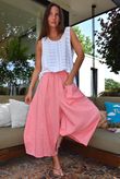 Arbi Gingham Pocket Culotte Pant Sherbet Coral